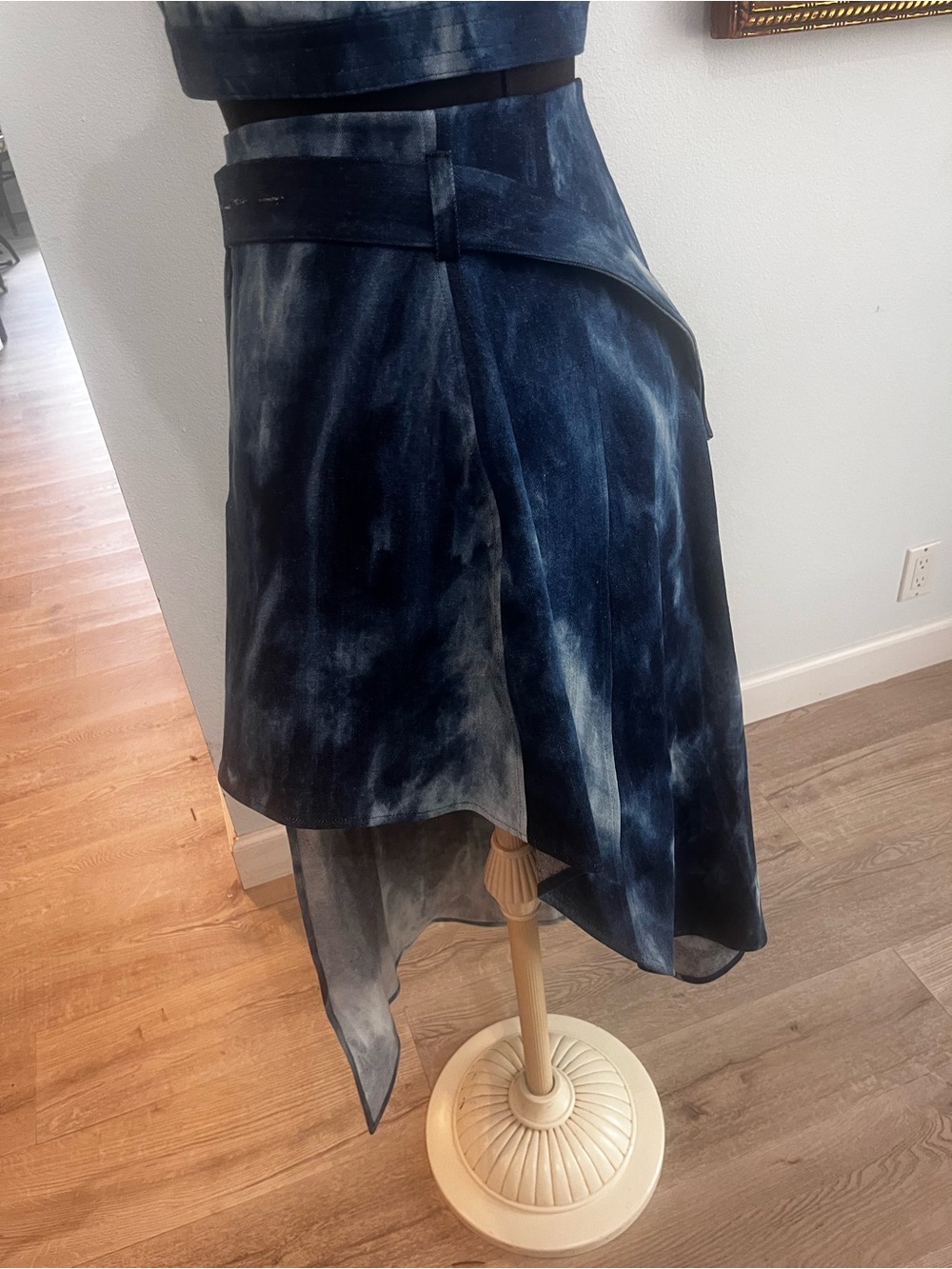 Kargede Cascade Asymmetric Denim Wrap Skirt XXXS Aus Designer Avant Garde 24-26” - Picture 8 of 15